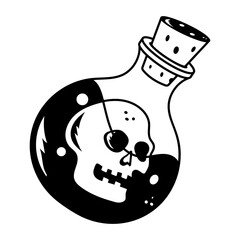 Wall Mural - A poisonous drink icon designed in sketchy style icon 