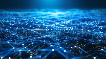 Poster - With generative AI, an abstract technology background showing intelligent, smart and futuristic communication lines.