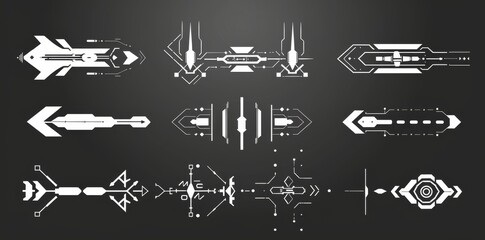 Poster - 0.0 Sci-fi futuristic hud display virtual reality technology screen. User interface set. Statistics, Data information infographic. Modern graphic.