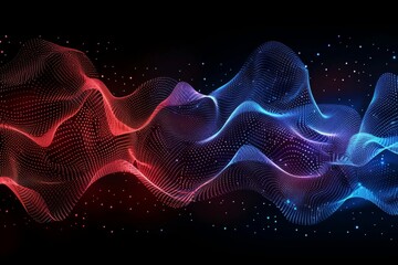 Poster - Animated abstract motion light trails. Futuristic, neon lines increasing in size, virtual reality technology.