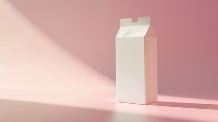 Poster - A simple milk carton sitting on a bright pink surface