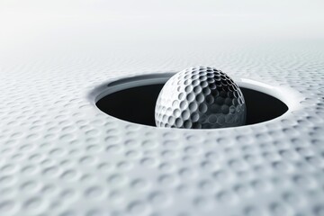 Aufkleber - A golf ball sits in the center of a white hole, providing a clean and simple image for various uses