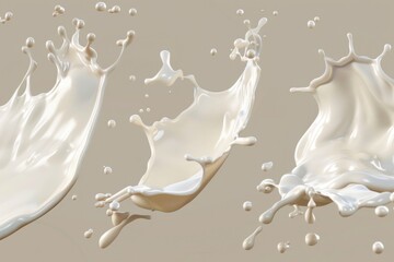 Poster - A splash of milk falling into a white liquid, great for food and beverage photography or conceptual images