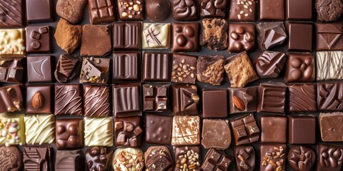 Poster - A detailed shot of assorted chocolates