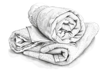 Poster - A rolled up towel placed on a table, ready for use
