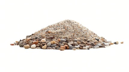 Poster - A collection of rocks and gravel on a white surface