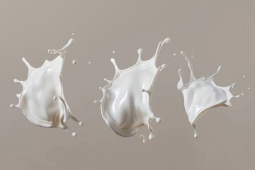 Poster - A group of milk splashes into the air, capturing a moment in time