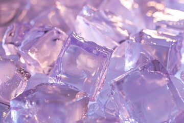 Poster - A pile of ice cubes stacked on top of each other