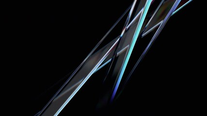 Leinwandbilder - Abstract animation, rotating glass shapes, 4k seamless looped video, 3d render