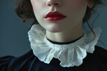 Canvas Print - Close-up of a woman wearing red lipstick