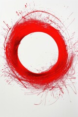 Poster - A simple design featuring a bright red circle on a clean white background, perfect for use in marketing materials or as a symbol