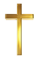 Wall Mural - Golden Holy Cross Isolated on Transparent Background
