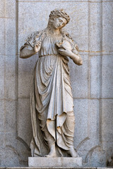 Wall Mural - Religious stone sculpture in the medieval Saint Francis Catholic Church, Porto, Portugal