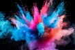 © STOCK IMAGES STALL - Colorful rainbow. Holi paint color. Powder explosion. Isolated black background