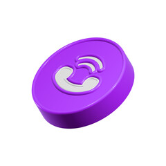 Poster - call phone icon symbol 3d blue color