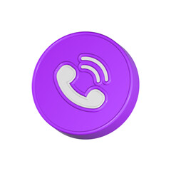 Poster - call phone icon symbol 3d blue color