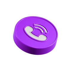 Poster - call phone icon symbol 3d blue color