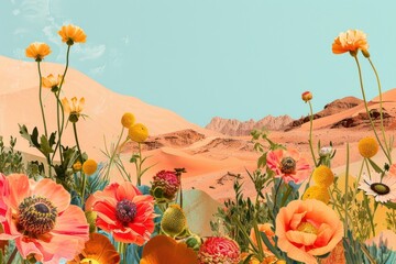 Wall Mural - Flower desert landscape outdoors.