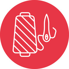 Sticker - thread spool line circle icon