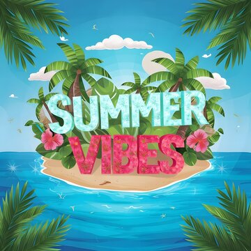  Summer vibes,  Vacation stock illustration