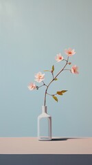 Sticker - Minimal space summer flower plant vase.