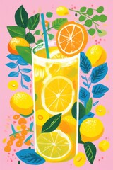 Sticker - A tropical lemonade drink cocktail fruit juice.