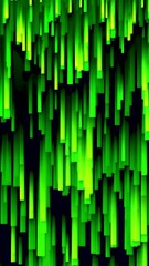 Fototapete - Background of stream of lines and strokes. Motion. Vertical lines move in stream on black background. Distortion in flow of vertically moving lines