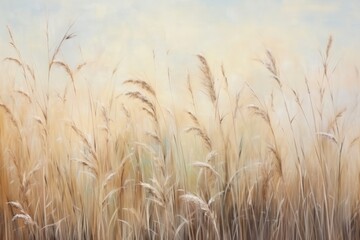 Wall Mural - Grass flower landscape outdoors painting.