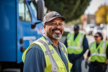 Wall Mural - Portrait of a middle aged male sanitation worker