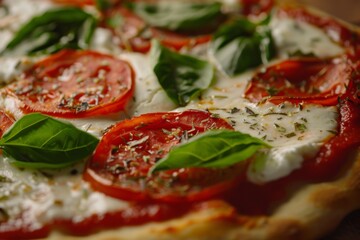 Canvas Print - Close up of a margherita pizza