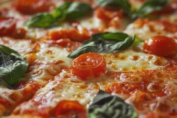 Wall Mural - Close up of a margherita pizza