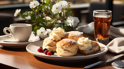 Wall Mural - scone bread food photography background poster 