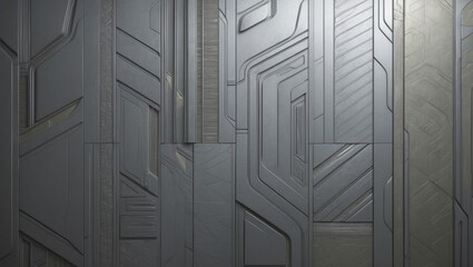 Sticker - Textured grey metal panel with geometric patterns