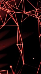 Aufkleber - Flying silhouettes of connected triangles flying chaotically. Motion. Plexus abstract colorful background.
