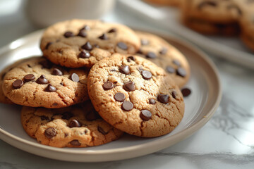 chocolate chip cookies on a plate