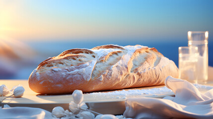 Poster - baguette bread food photography background poster 