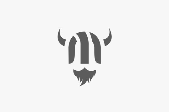 Illustration vector graphic of letter M viking. Good for logo