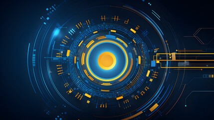 
yellow and blue Abstract technology background circles digital hi-tech technology design background. concept innovation. vector illustration
