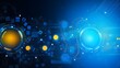 © plaksa - yellow and blue Abstract technology background circles digital hi-tech technology design background. concept innovation. vector illustration