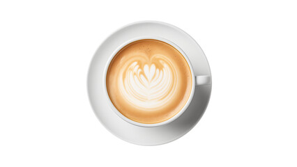 Wall Mural - latte coffee cup top view cutout
