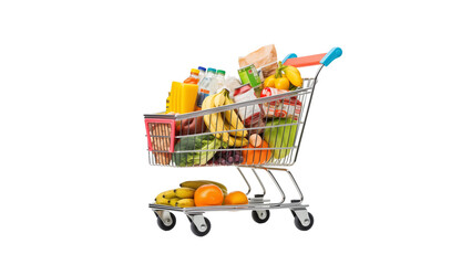 Wall Mural - food in shopping cart cutout