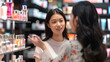 © Tanya - Professional beauty consultation by female Asian cosmetic seller in a beauty boutique. Beauty industry, customer service concept.