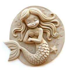 Wall Mural - Sand Sculpture mermaid cartoon representation creativity.