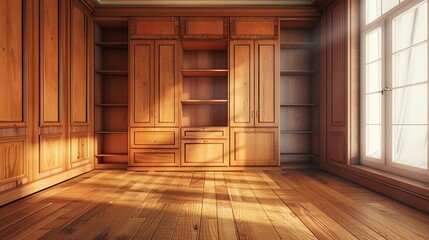 Wall Mural - Empty Wooden Room With Sunlight