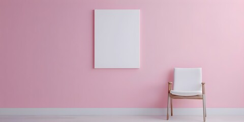 Wall Mural - Seek peace in Scandinavian setting with empty canvas against pastel backdrop. Concept Scandinavian Vibes, Minimalist Aesthetic, Pastel Backdrop, Tranquility, Empty Canvas