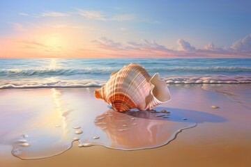 Wall Mural - A beach seashell outdoors nature.