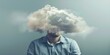 © Anastasiia - Man with cloud over head symbolizing depression and fatigue at work. Concept Depression at Work, Overcoming Fatigue, Mental Health Awareness, Stress Management, Work-Life Balance