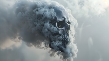 Deadly Air Pollution Skull Symbol Illustrating Smoking s Hazardous Lung Risks