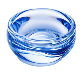 Pristine. glossy blue droplet with circles isolated on a close-up. white background