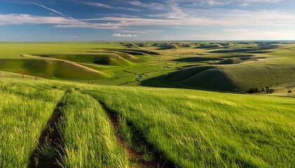 nature prairie grasslands north illustration landscape america green countryside field dakota nature prairie grasslands north